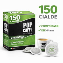 Carica l'immagine nel visualizzatore di Gallery, POP Caffè Cialde ESE 44 Compostabili – 150 Cialde Caffè Miscela Rossa Cremosa, Espresso Intenso, Compatibili con Macchin