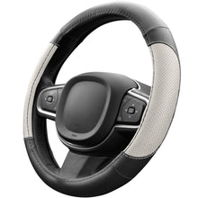 Carica l'immagine nel visualizzatore di Gallery, Upgrade4cars Coprivolante Auto Bianco Nero Finta Pelle Universale 37-38 cm