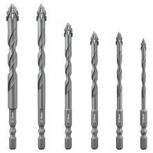 Carica l'immagine nel visualizzatore di Gallery, Flintronic Punte per Piastrelle, 6 Pezzi Set di Esagonale Set Punte Trapano, Punte-Trapano Ø4-12mm per Forare Piastrelle