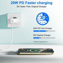 Carica l'immagine nel visualizzatore di Gallery, Adattatore USB C da 20 W, caricatore USB C per iPhone 16/16Pro/16Pro Max/16Plus/15Pro/15Pro Max/15Plus/15/14/13/12/11 SE