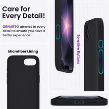 Carica l'immagine nel visualizzatore di Gallery, ORNARTO Cover per iPhone 16e/iPhone 17e Silicone,Antiurto,Nero