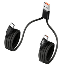 Carica l'immagine nel visualizzatore di Gallery, 2 In 1 Cavo Di Ricarica Rapida Da USB A Typ-C, Cavo Dati Multi-Tipo-C In Nylon 1,2 M, Caricabatterie Typ-C Con Doppio Sp