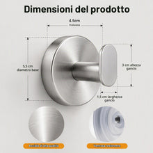 Carica l'immagine nel visualizzatore di Gallery, 2 Ganci Ventosa Acciaio Inossidabile, Ganci Bagno, Ganci per Asciugamani, Senza Forare, Supporto 8kg, per Cucina, Bagno