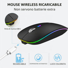 Carica l'immagine nel visualizzatore di Gallery, Uiosmuph G12 Mouse Wireless, LED Silenzioso Mouse Senza Fili, Nero Opaco