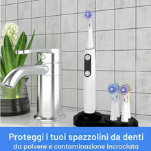 Carica l'immagine nel visualizzatore di Gallery, Porta Spazzolino Elettrico (Nero),Adattabile Agli iO ed EB,Supporto Universale con Cappuccio Antipolvere per Testina del