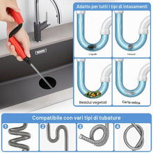 Carica l'immagine nel visualizzatore di Gallery, Sonda Sturatubi, 5m x 6mm Detergente per Scarichi, Molla Sturatubi