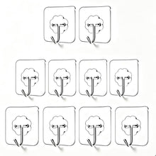 Carica l'immagine nel visualizzatore di Gallery, 10 Pezzi Ganci Adesivi,Trasparenti Gancio Autoadesivo Bagno da Parete, Ganci Forti Senza Cuciture per Cucina Soggiorno (