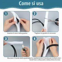 Carica l'immagine nel visualizzatore di Gallery, Adiwo Guaina Intrecciata Self-Closing 2M Raccogli Cavi Espandibile e Tagliabile Bianco