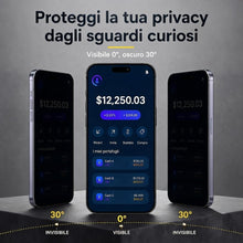 Carica l'immagine nel visualizzatore di Gallery, Deppa Vetro Temperato Privacy per iPhone 14 Pro [2 Pezzi] - Ultra Resistente, Anti-Graffio, Copertura Totale, Pellicola 