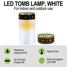 Carica l'immagine nel visualizzatore di Gallery, 2pcs Lampada tombale LEDsolare, sacrificale con funzione solare, Candele senza fiamma impermeabili, Candele cimitero per