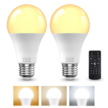 Carica l'immagine nel visualizzatore di Gallery, Lampadina LED E27 con Telecomando, Lampadina E27 Dimmerabile, Lampadine LED da 9W, 3 Temperature di Colore 3000K-6000K, 