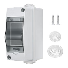 Carica l'immagine nel visualizzatore di Gallery, Scatola di distribuzione IP65, 2 moduli, bianco, plastica, impermeabile, con 1, per giardino o esterni