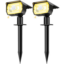 Carica l'immagine nel visualizzatore di Gallery, nipify 2 Pezzi Faretti Solari a Led da Esterno Giardino con Sensore di Movimento, [56LED/3 Modes] Lampade da Giardino Po