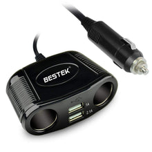 Carica l'immagine nel visualizzatore di Gallery, BESTEK Caricabatteria per Auto 150W, 12/24 V 2 Porte USB &amp; 2 Prese Accendisigari Caricatore da Auto per Pad Tablet Smart