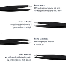 Carica l'immagine nel visualizzatore di Gallery, Amazon Basics pinzette professionali, in acciaio inox per rimozione di peli del viso, sopracciglia, ciglia o peli incarn