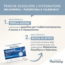 Carica l'immagine nel visualizzatore di Gallery, Vitarmonyl Melatonina - Addormentamento - Sonno e Jet Lag - 30 Capsule
