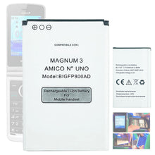 Carica l'immagine nel visualizzatore di Gallery, (60mm*38mm*4.2mm) BigFP800AD - Batteria di ricambio BigFP800AD compatibile con BRONDI Magnum 3 Amico N3 BRONDI Amico N.1