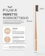 Carica l'immagine nel visualizzatore di Gallery, Piuma Care Spazzolino Denti Morbido in Bambù – Spazzolino Setole Morbide con Carbone di Bambù – Cura Dentale, Pulizia Pr