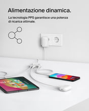 Carica l'immagine nel visualizzatore di Gallery, Belkin BoostCharge doppio caricatore usb da parete da 42 W, ricarica rapida USB-C + USB-A per iPhone 16,16 Plus,16 Pro,1