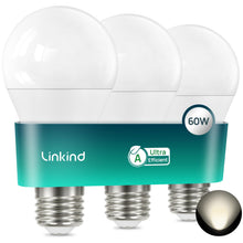 Carica l'immagine nel visualizzatore di Gallery, Linkind Lampadina smerigliata ultra efficiente E27, 3,8 W = 60 W, Bianco neutro 4000 K, Non dimmerabile, Edison A60, 806