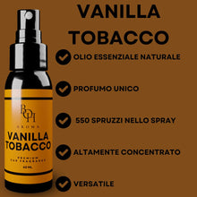 Carica l'immagine nel visualizzatore di Gallery, Profumo per Auto VANILLA TOBACCO - Deodorante per Interni, Neutralizza Odori, Accessori Auto - 60ml
