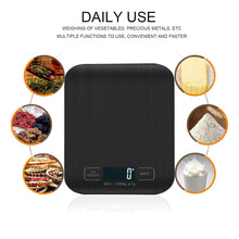 Carica l'immagine nel visualizzatore di Gallery, Bilancia Da Cucina Digitale, 10 kg, Bilancia Elettronica In Acciaio Inox, Elegante Bilancia Alimentare Ultra Sottile, Bi