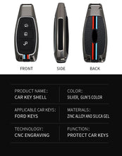Carica l'immagine nel visualizzatore di Gallery, ontto Custodia in metallo per chiave auto, cover protettiva adatta per Ford Kuga Focus Mk3 Mk4 Mondeo Fiesta Titanium Ec