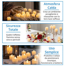 Carica l'immagine nel visualizzatore di Gallery, Jonami Candele LED Sfarfallio Senza Fiamma 12pcs Candela Elettrica a Batteria Luci Decorazione per Halloween Natale – Lu