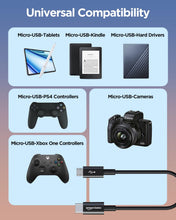 Carica l'immagine nel visualizzatore di Gallery, Amazon Basics Cavo da USB-C (Sorgente) a Micro-B 2.0 (Dispositivo), 1,0m, Nero, Ricarica 3A, Dati a 480Mbps, per Control