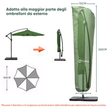 Carica l'immagine nel visualizzatore di Gallery, Sekey Custodia per Ombrello a Lampione/Ombrello, Copertura Protettiva | 265×48/70 cm – Poliestere 100% Impermeabile, Res