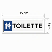 Carica l'immagine nel visualizzatore di Gallery, 4 Adesivi Toilette + 1 Privato cm 15x5 | Targhette per Porte e Altro| In Vinile Adesivo Resistenti all'Esterno | 5 Pezzi
