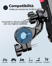 Carica l'immagine nel visualizzatore di Gallery, Glangeh Porta Cellulare Bici [Blocco Sicurezza Antivibrante] 360° Rotazione