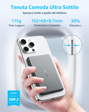 Carica l'immagine nel visualizzatore di Gallery, “Air” Powerbank per MagSafe 5000mAh Ultra Sottile Batteria Integrata