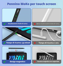 Carica l'immagine nel visualizzatore di Gallery, Penne Stilo MoKo Per Schermi Touch, Stilo Con Indicatore Carica, Nero