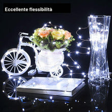 Carica l'immagine nel visualizzatore di Gallery, Stringa Luci LED a Batteria, 1M 10 LED Lampada a Fili di Rame Impermeabile Micro Catena Luminos per Interni e Esterni, N