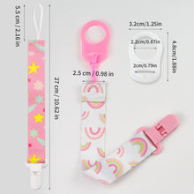 Carica l'immagine nel visualizzatore di Gallery, 4 Pezzi Ciuccio Catena per Bambini, Catenella Porta Ciuccio con 4 Pezzi Ciuccio Clip Adattatore per Neonato per Nascita 
