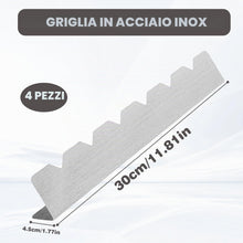 Carica l'immagine nel visualizzatore di Gallery, 4 Pezzi Griglia Supporto per 6 Spiedini in Acciaio Inox - Accessori per Barbecue, Esterni, Campeggio ed Escursionismo
