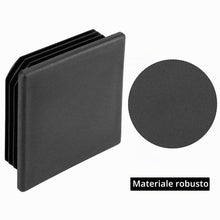 Carica l'immagine nel visualizzatore di Gallery, QWORK® 6 pezzi tappo quadrato, tappi lamellari per tubi quadrati, in plastica, nero, 80x80 mm