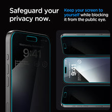 Carica l'immagine nel visualizzatore di Gallery, Spigen EZ Fit Privacy Vetro Temperato [2 Pezzi] per iPhone 15 Pro Max