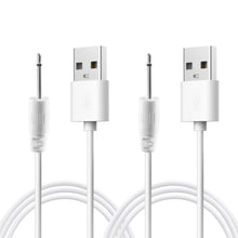 Carica l'immagine nel visualizzatore di Gallery, Xahpower USB Cavo di Ricarica, CC 2,5mm Cavo del Caricabatterie per Massaggiatore, 2PCS, Bianco