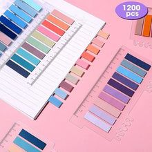 Carica l'immagine nel visualizzatore di Gallery, 1200 Pezzi Segnapagina, Segnalibri, Brencco Segnapagina Plastificati, Colorati, Segna Pagina Adesivi, Sticky Notes, Linguette per Leggere/Contrassegnare/Studio