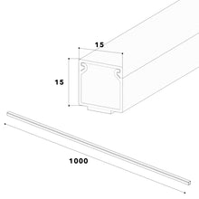 Carica l'immagine nel visualizzatore di Gallery, Habengut | Mini canalina per cavi TV nera 15 x 15 mm – Canalina piatta autoadesiva per TV da parete e set di gioco, senz