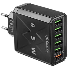 Carica l'immagine nel visualizzatore di Gallery, Caricatore USB Multiplo 65W 6 Porte con QC 3.0 per iPhone 16 15 14 Galaxy