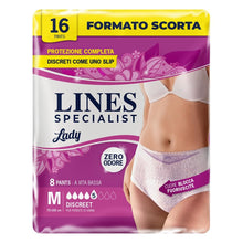 Carica l'immagine nel visualizzatore di Gallery, Lines Specialist Pants Lady Discreet, Mutande Assorbenti per Incontinenza Donna, Vita Bassa, Femminili e Discreti, Zero 