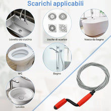 Carica l'immagine nel visualizzatore di Gallery, Sonda Sturatubi, 5m x 6mm Detergente per Scarichi, Molla Sturatubi