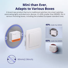 Carica l'immagine nel visualizzatore di Gallery, SONOFF MINI R4 2PCS WiFi Smart Switch 2-Way, Interruttore intelligente DIY, modalità relè staccabile, WiFi 2.4G, control