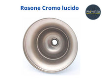 Carica l'immagine nel visualizzatore di Gallery, Rosone in metallo Cromo lucido D.90mm coppetta copri fili per lampadari a soffitto e sospensioni