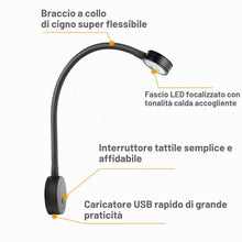 Carica l'immagine nel visualizzatore di Gallery, acegoo Lampada da lettura da parete LED 12v luce barca camper, dimmerabile collo di cigno flessibile DC12-24V comodino c