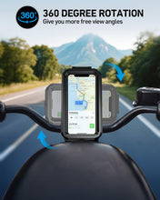 Carica l'immagine nel visualizzatore di Gallery, LUROON Porta Cellulare Moto, Universale Porta Cellulare da Bicicletta Impermeabile con Rotazione a 360°, Portatelefono M