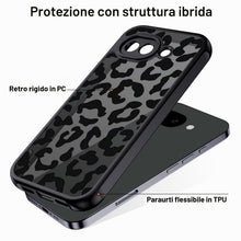 Carica l'immagine nel visualizzatore di Gallery, XTCASE Cover Leopardata per Google Pixel 10A Traslucida Opaca, Nero